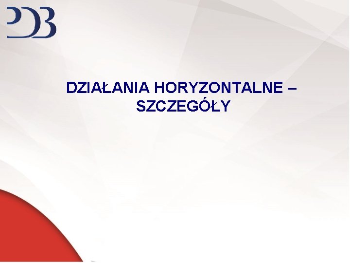 DZIAŁANIA HORYZONTALNE – SZCZEGÓŁY 