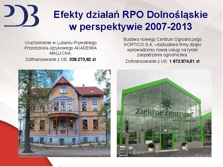 Efekty działań RPO Dolnośląskie w perspektywie 2007 -2013 Uruchomienie w Lubaniu Prywatnego Przedszkola Językowego