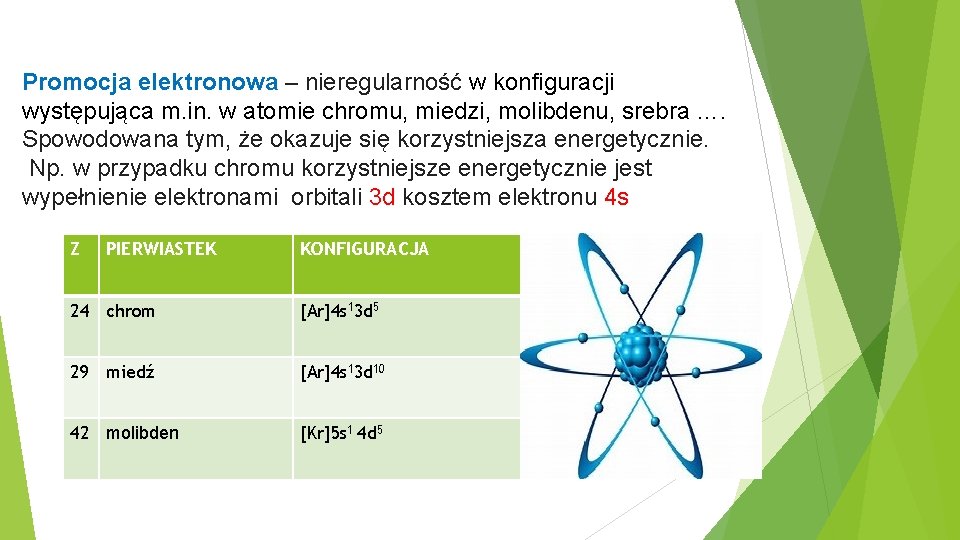 Promocja elektronowa – nieregularność w konfiguracji występująca m. in. w atomie chromu, miedzi, molibdenu,