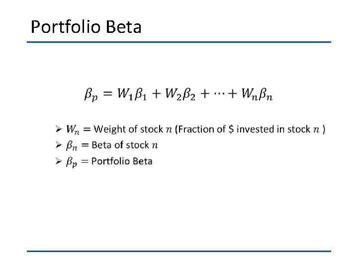 Portfolio Beta • 