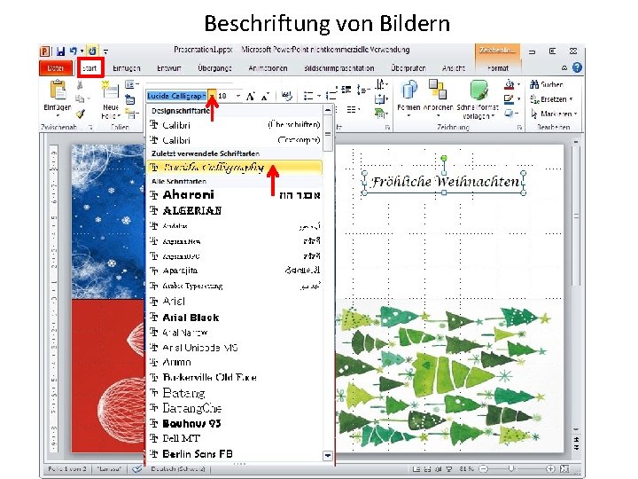 Beschriftung von Bildern 