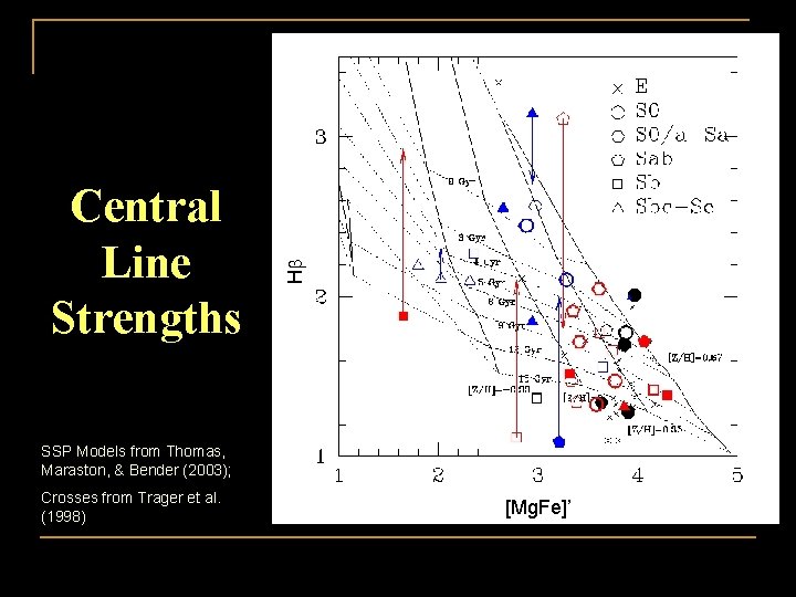 Hb Hb Central Line Strengths [Mg. Fe]’ SSP Models from Thomas, Maraston, & Bender