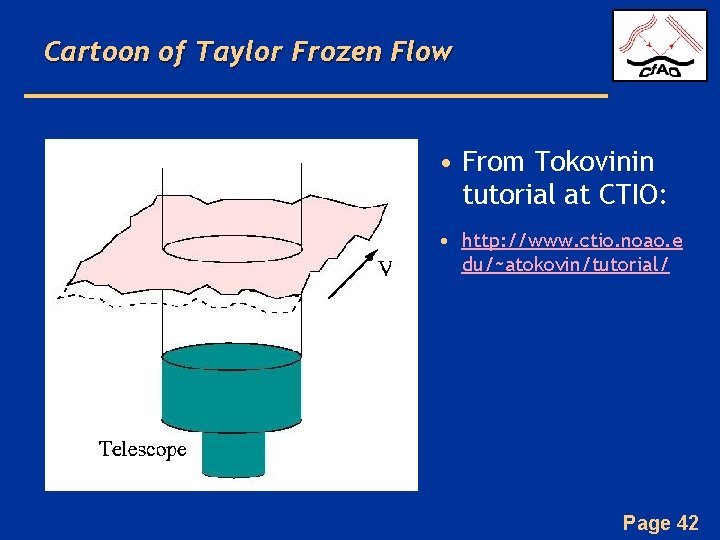 Cartoon of Taylor Frozen Flow • From Tokovinin tutorial at CTIO: • http: //www.