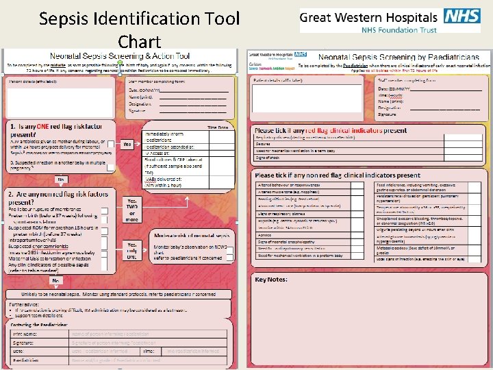 Sepsis Identification Tool Chart 