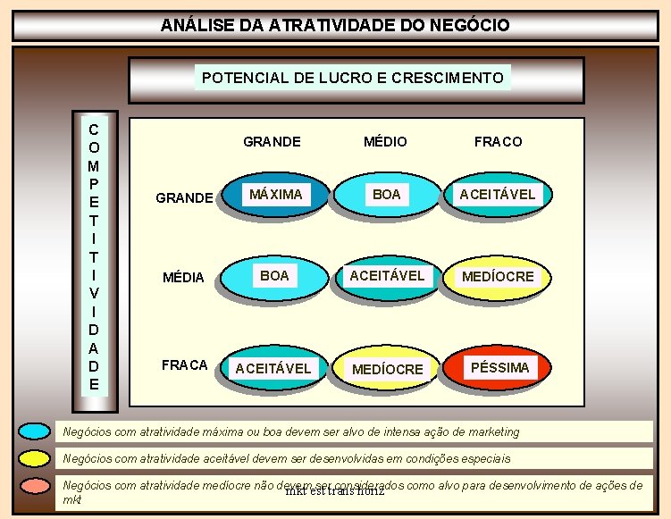 ANÁLISE DA ATRATIVIDADE DO NEGÓCIO POTENCIAL DE LUCRO E CRESCIMENTO C O M P