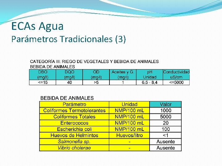 ECAs Agua Parámetros Tradicionales (3) 