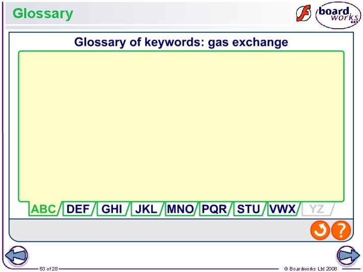 Glossary 63 of 28 © Boardworks Ltd 2008 