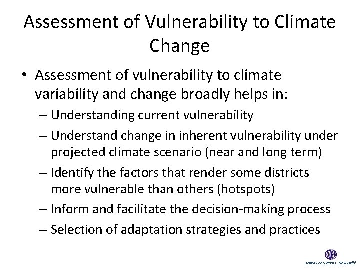 Climate Change Impact and Vulnerability Assessment for Uttarakhand
