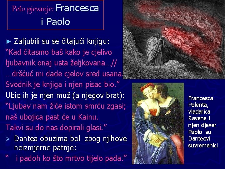Peto pjevanje: Francesca i Paolo Zaljubili su se čitajući knjigu: “Kad čitasmo baš kako Peto pjevanje: Francesca i Paolo Zaljubili su se čitajući knjigu: “Kad čitasmo baš kako