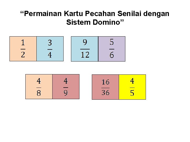 “Permainan Kartu Pecahan Senilai dengan Sistem Domino” 