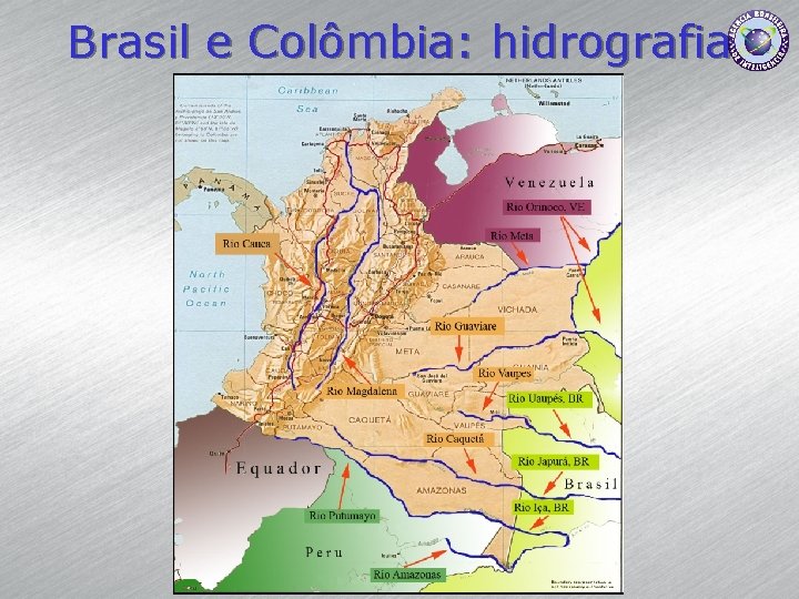 Brasil e Colômbia: hidrografia 