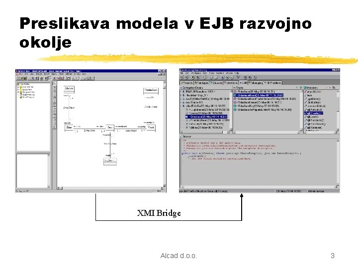 Preslikava modela v EJB razvojno okolje XMI Bridge Alcad d. o. o. 3 