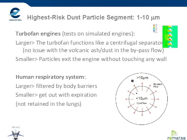 Highest-Risk Dust Particle Segment: 1 -10 mm Turbofan engines (tests on simulated engines): Larger>