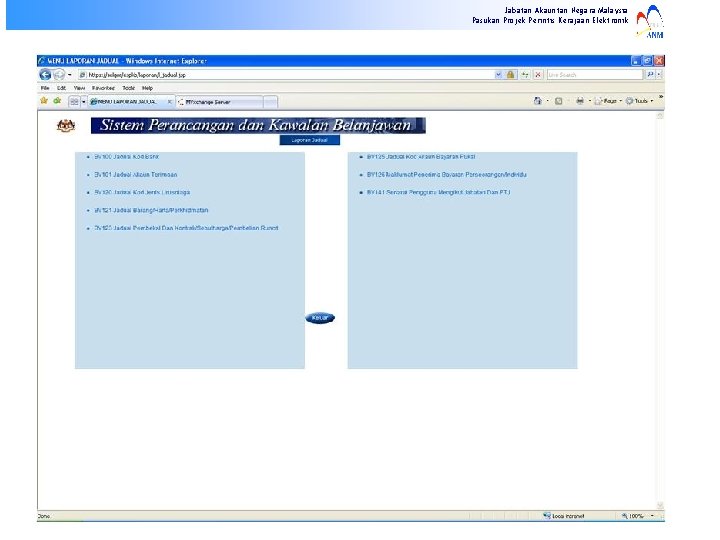 Jabatan Akauntan Negara Malaysia Pasukan Projek Perintis Kerajaan Elektronik 