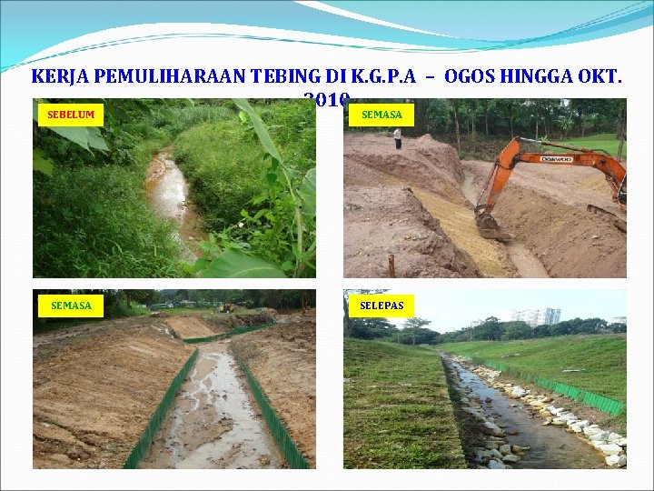 KERJA PEMULIHARAAN TEBING DI K. G. P. A – OGOS HINGGA OKT. 2010 SEBELUM