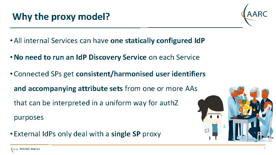 Why the proxy model? • All internal Services can have one statically configured Id.