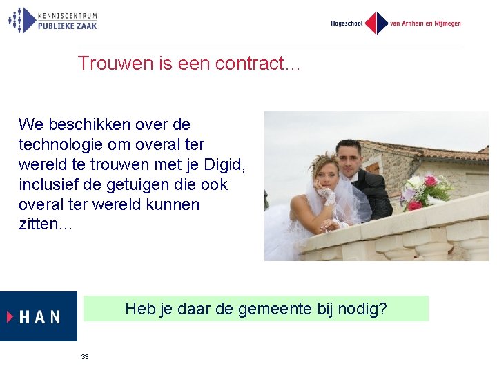 Trouwen is een contract… We beschikken over de technologie om overal ter wereld te