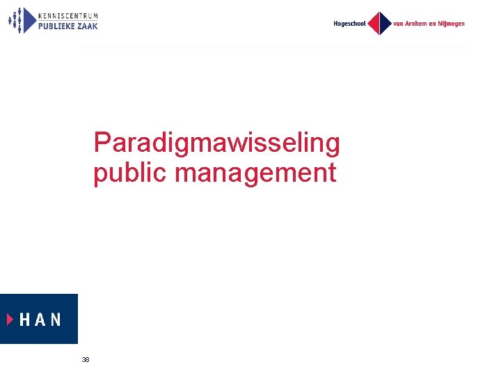 Paradigmawisseling public management 38 