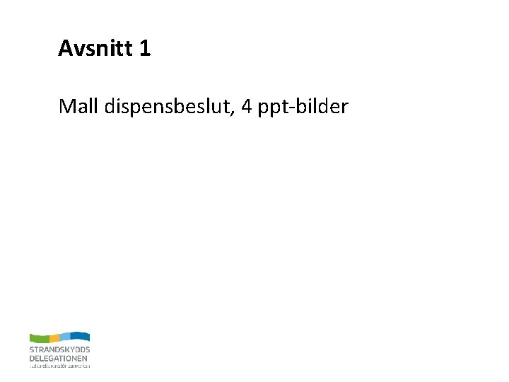 Avsnitt 1 Mall dispensbeslut, 4 ppt-bilder 