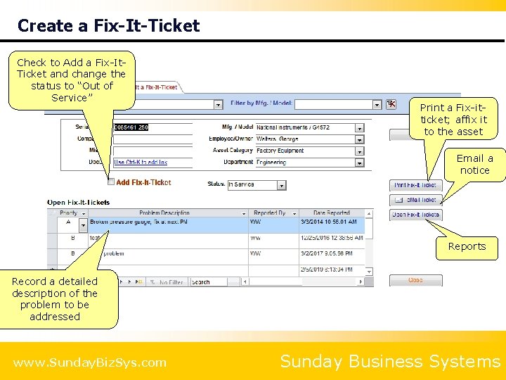 Create a Fix-It-Ticket Check to Add a Fix-It. Ticket and change the status to