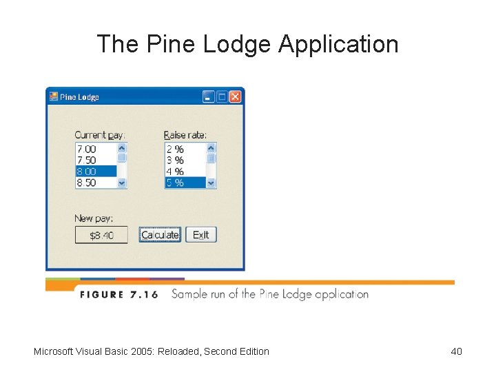 The Pine Lodge Application Microsoft Visual Basic 2005: Reloaded, Second Edition 40 