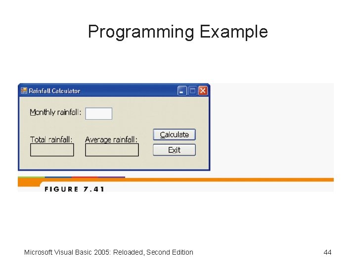 Programming Example Microsoft Visual Basic 2005: Reloaded, Second Edition 44 