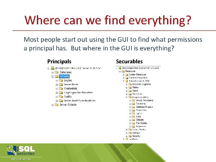 Where can we find everything? Most people start out using the GUI to find