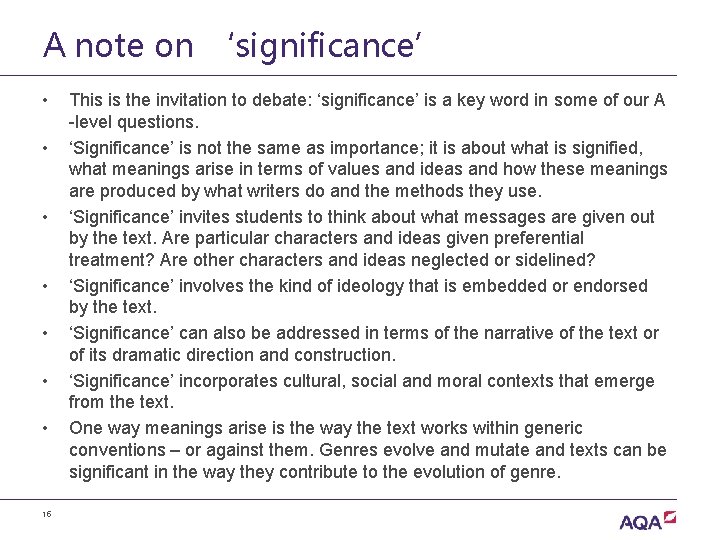 A note on ‘significance’ • • 15 This is the invitation to debate: ‘significance’