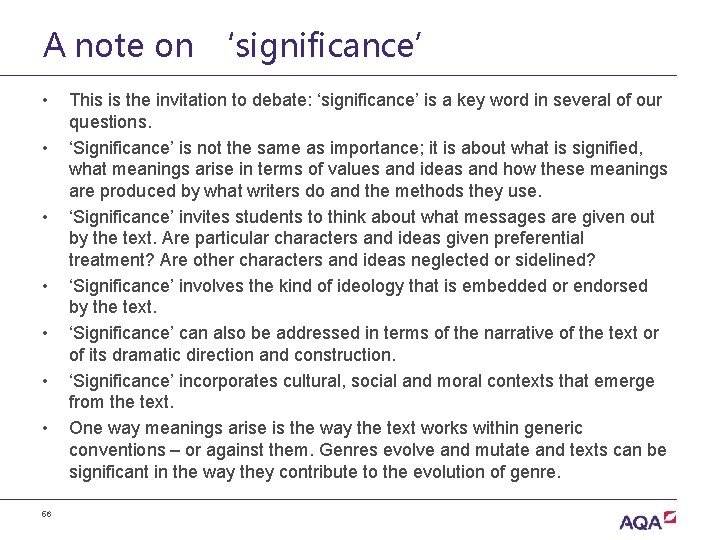 A note on ‘significance’ • • 56 This is the invitation to debate: ‘significance’