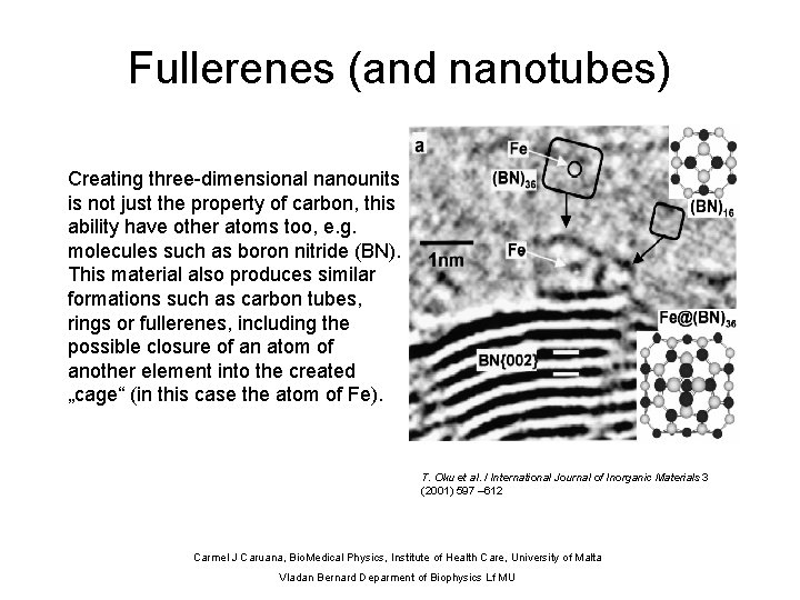 Fullerenes (and nanotubes) Creating three-dimensional nanounits is not just the property of carbon, this