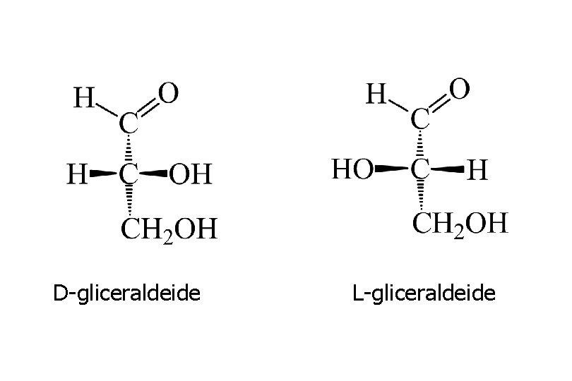 D-gliceraldeide L-gliceraldeide 