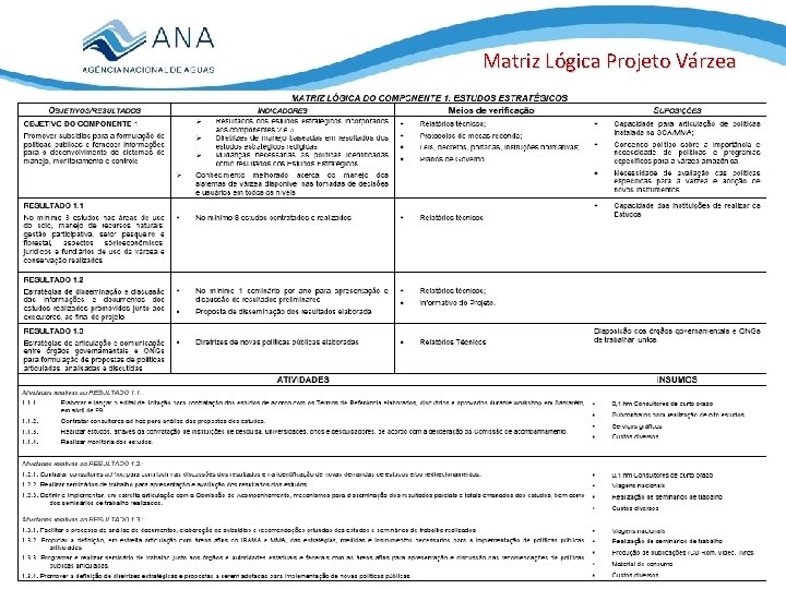 Matriz Lógica Projeto Várzea 