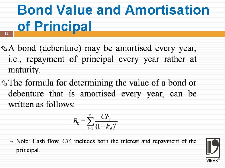 14 Bond Value and Amortisation of Principal 