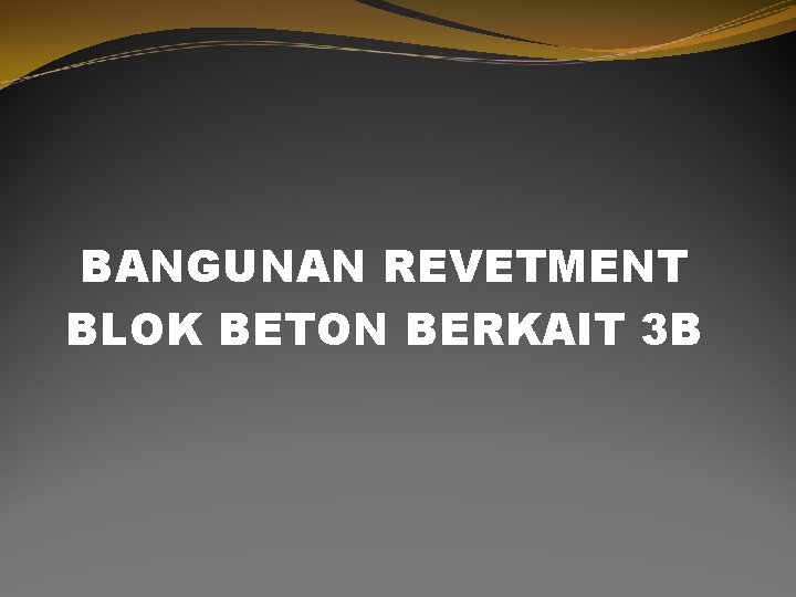 BANGUNAN REVETMENT BLOK BETON BERKAIT 3 B 