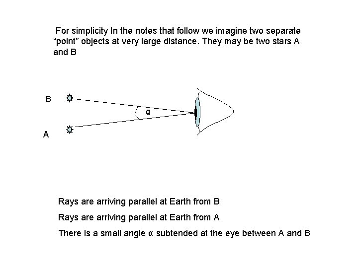  For simplicity In the notes that follow we imagine two separate “point” objects