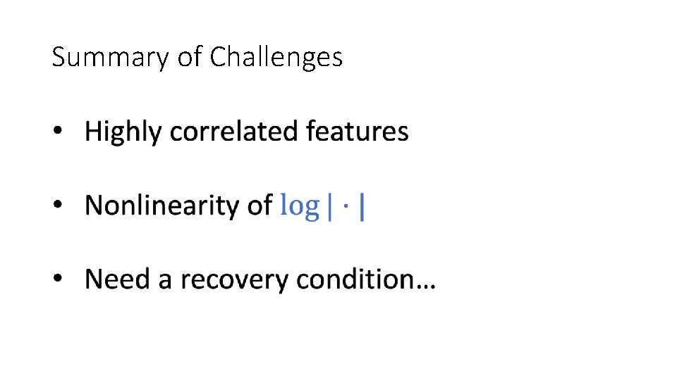 Summary of Challenges 