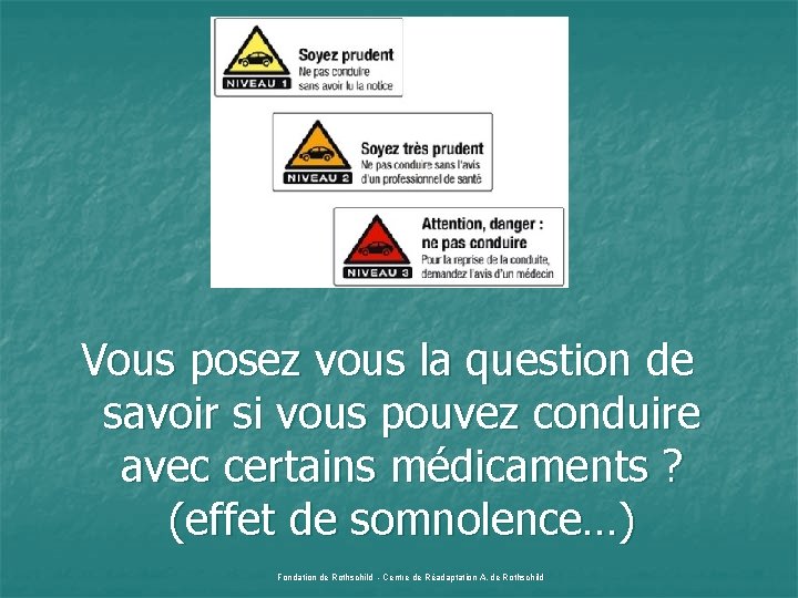 Vous posez vous la question de savoir si vous pouvez conduire avec certains médicaments