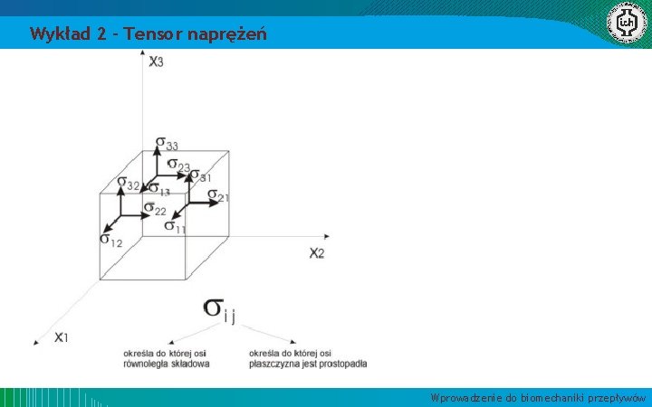 Wykład 2 – Tensor naprężeń Wprowadzenie do biomechaniki przepływów 