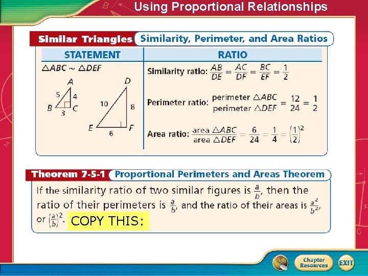 Using Proportional Relationships COPY THIS: 
