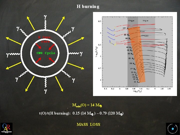 H burning g H Conv. core g g CNO Cycle g g g Mmin(O)