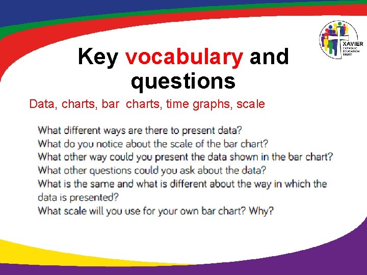 Key vocabulary and questions Data, charts, bar charts, time graphs, scale 