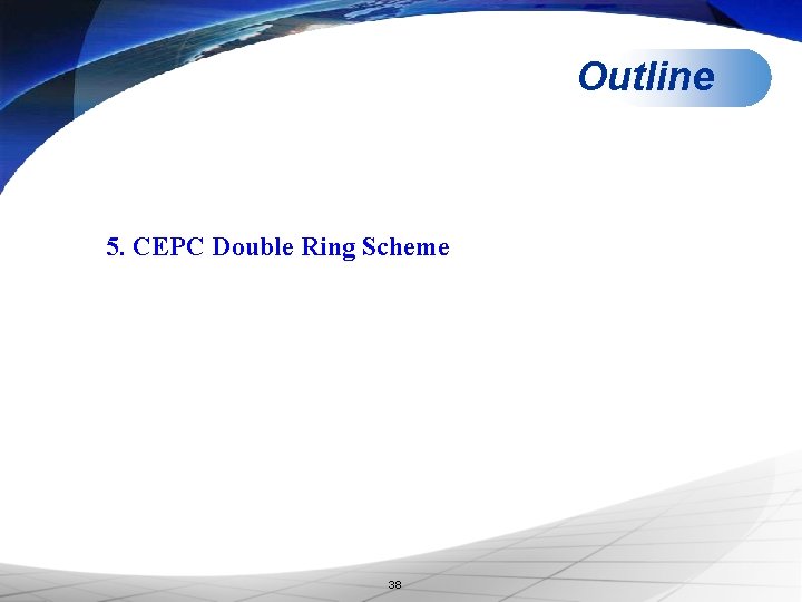 Outline 5. CEPC Double Ring Scheme 38 