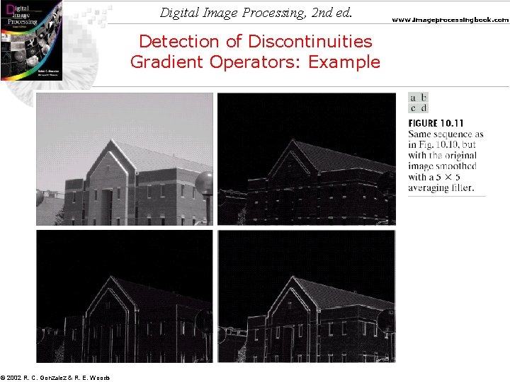Digital Image Processing, 2 nd ed. Detection of Discontinuities Gradient Operators: Example © 2002