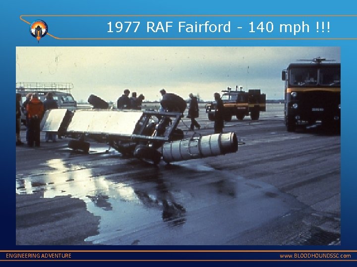 1977 RAF Fairford - 140 mph !!! ENGINEERING ADVENTURE www. BLOODHOUNDSSC. com 