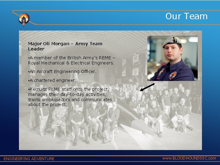 Our Team Major Oli Morgan – Army Team Leader • A member of the