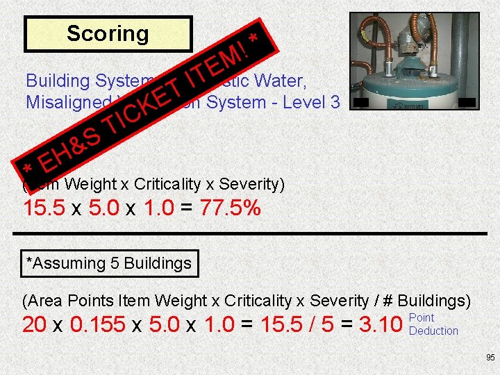 Scoring * ! M E T Building Systems: Domestic Water, I T E Misaligned