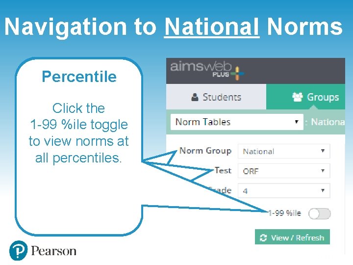 Navigation to National Norms Norm Group Grade Percentile Test To view national Choose the Navigation to National Norms Norm Group Grade Percentile Test To view national Choose the