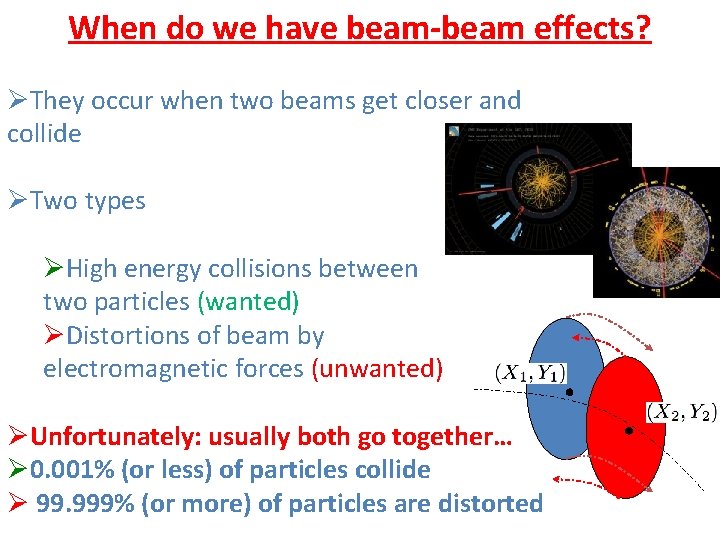 When do we have beam-beam effects? ØThey occur when two beams get closer and