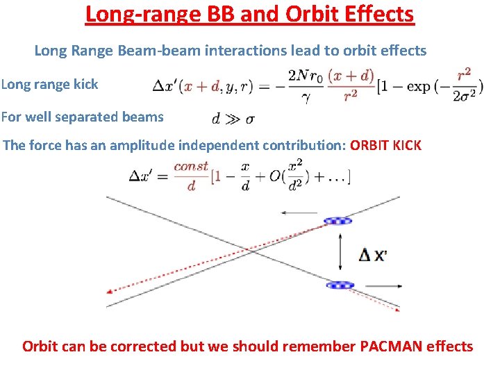 Long-range BB and Orbit Effects Long Range Beam-beam interactions lead to orbit effects Long