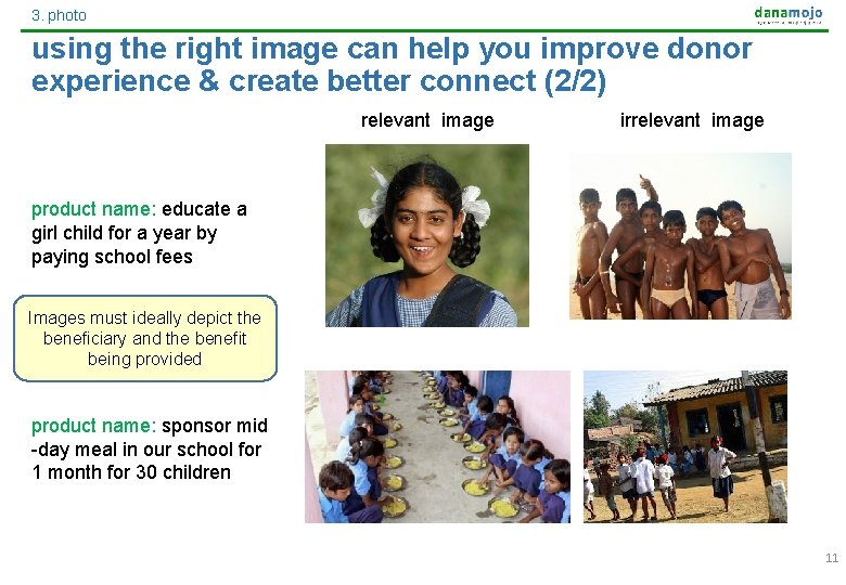 3. photo using the right image can help you improve donor experience & create
